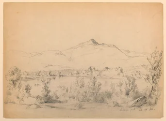 Teckning, Chocorua Pond and Mountain, New Hampshire, 28 september 1854