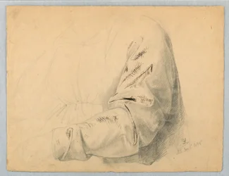 Ritning, Draperistudie av livstycke, 1 december 1845