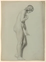 Teckning, Kvinnlig nakenbild, 1858