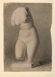 Teckning, Kvinnlig torso från en plast, 1840
