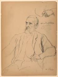 Teckning, John Jay Phelps sittande, S, 1863