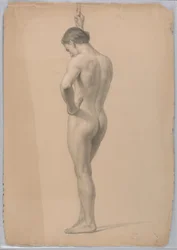 Teckning, Manlig naken stående, november 1866