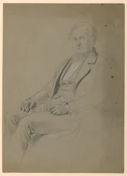 Teckning, Sittande man, 1860