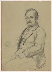 Teckning, Sittande man, ca 1860