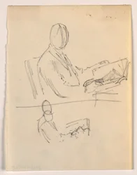 Teckning, Man sittande med en bok, 1879-86