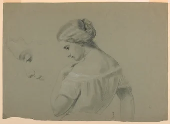 Teckning, Profil av kvinnohuvud a, 1840-70