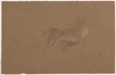 Teckning, studie av höger hand, 1850-60