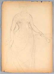 Teckning, Skiss till porträtt av Bella Worsham, 1878