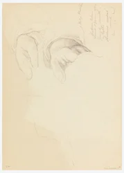 Teckning, Skiss till porträtt av Bella Worsham, 1878