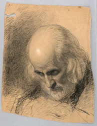 Teckning, studie till "A Lesson of Charity", 1863