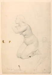 Teckning, studie till "De sjukas nattvard", 1844-45