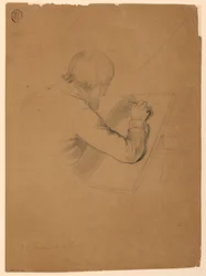Teckning, studie till "De sjukas nattvard", 1844-45
