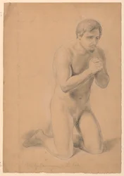 Teckning, Studie till "De sjukas nattvard", 1844
