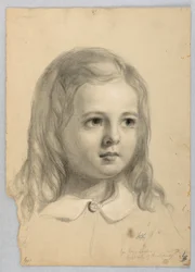 Teckning, studie till duplikat av "Christiana", 1850