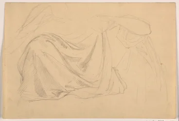 Ritning, studie till "Rättvisa och fred", draperi, 1878-86