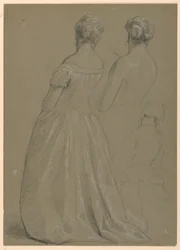 Teckning, studie till "Martha Washington Reception", 1860