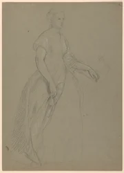 Teckning, studie till "Martha Washington Reception", 1860