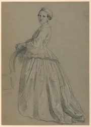 Teckning, studie till "Martha Washington Reception", 1860