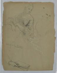 Teckning, studie till "Martha Washington Reception", 1869