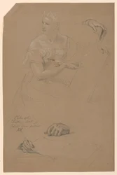 Teckning, studie till "Den kristna konstens filosofi", 1868