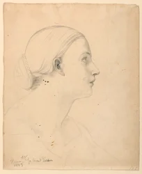 Teckning, studie till "Sacred Lesson", 1843