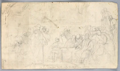 Teckning, studie till "Scientific Group", 1858