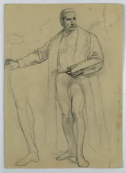 Teckning, studie till "Titian Showing", 1866