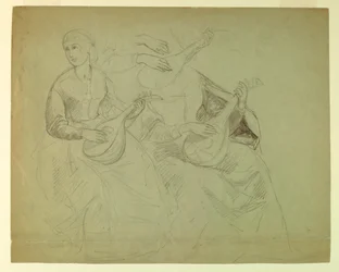 Teckning, studie till "Titian Showing", 1871-72
