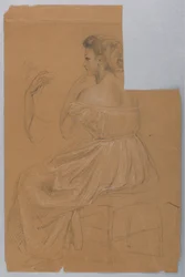 Teckning, studie till "Titian Showing", 1872