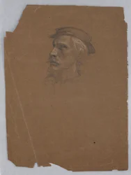 Teckning, studie till "Titian Showing", 1872