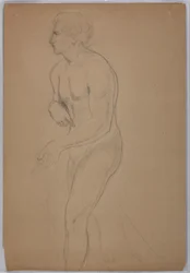 Teckning, studie till "Tribute Money", juli 1852