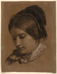 Teckning, Konstnärens hustru Sophie, 1853