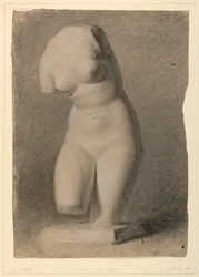 Kvinnlig torso från en gipsgjutning