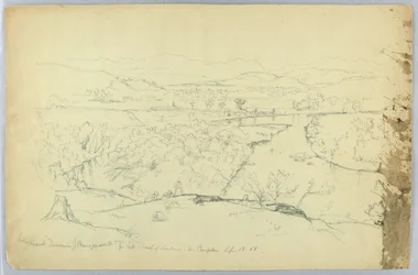 Ser mot Franconia & Pemigewasset River från Hill söder om Sanborn - W. Campton