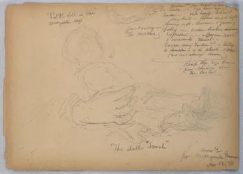 Skisser till porträtt av Marguerite Burrows, 18 november 1884