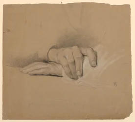 Studie av händer för äldre kvinna i "Communion of the Sick"