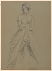 Studie av Mrs. Bingham för "The Republican Court" (Lady Washingtons mottagningsdag)