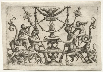 Prydnad med Siren och Triton