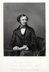 The Right Honorable Edward Henry Stanley, 15th Earl of Derby, brittisk statsman, c1880.