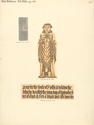 Mässingsplåtmonumentet för John Stockton, West Wickham Church