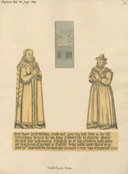 Mässingsplatta för William och Jane Smith från Enfield Church