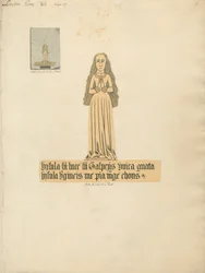 Mässingsplatta av en kvinna från Layton Church