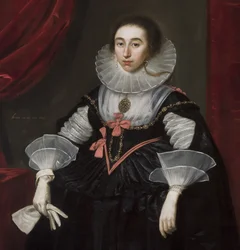 Detalj av porträtt av Elizabeth Cavendish, 1624