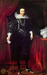 Porträtt av George Villiers, 1:e hertig av Buckingham