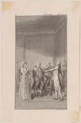 Clarisse, hennes farbror Anton, hennes bror Jacob och Solmes i samtal