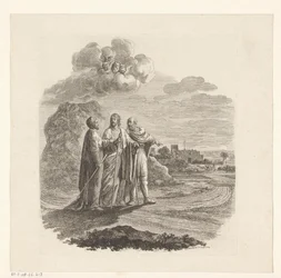 Kleopas och Petrus möter Kristus på väg till Emmaus