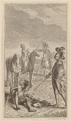 Bortförandet, eller riddaren Karl von Eichenhorst och fröken Gertrude von Hochburg, blad ur första upplagan av "Dikter av Gottfried August Bürger"