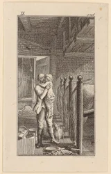 Franz lyfter upp sin herres son, som kysser honom