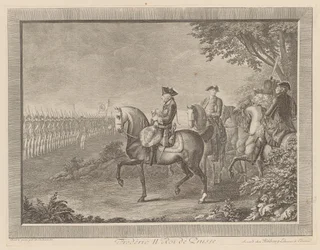 Kung Fredrik II av Preussen, vaktparad i Potsdam