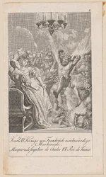 Märklig maskerad av Karl VI av Frankrike, blad 2 ur serien ”Antik, medeltida och modern historia”